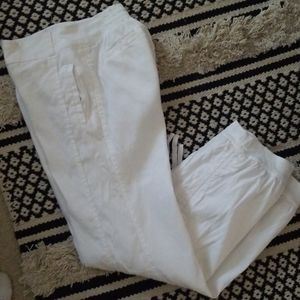 Bebe white ankle tie jogger style linen pabts